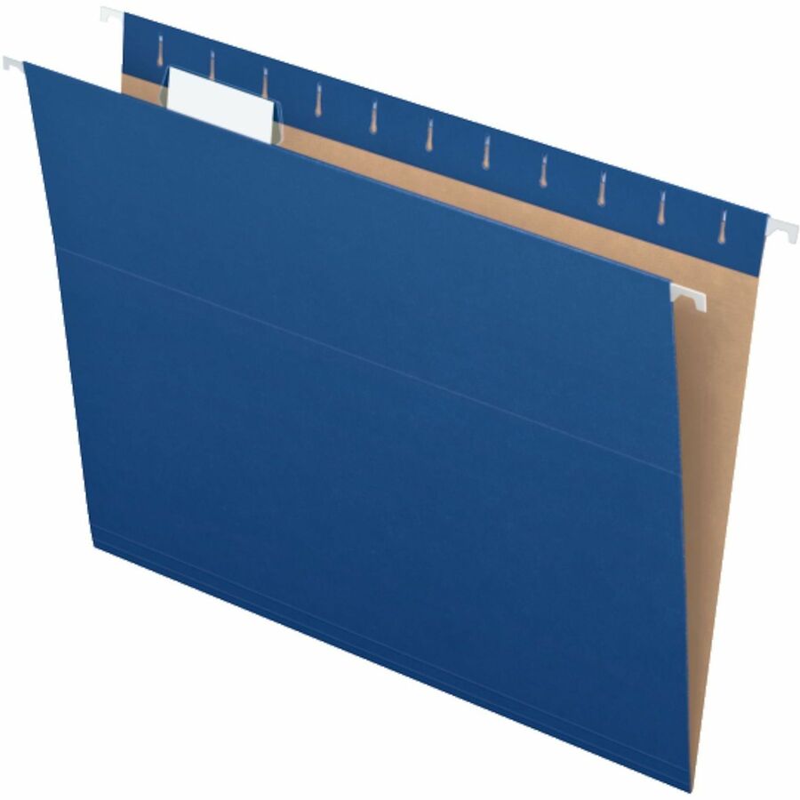 Pendaflex Essentials 1/5 Tab Cut Letter Hanging Folder - 8 1/2" x 11" - Navy Blue - 0% Recycled - 25 / Box