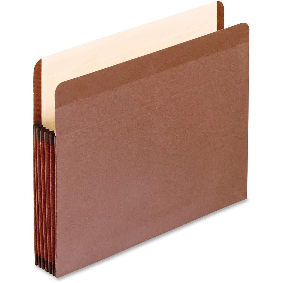Pendaflex Letter Expanding File - 8 1/2" x 11" - 5 1/4" Expansion - Polyester, Red Fiber - Red Fiber, Manila - Moisture Resistant, Rip Resistant, Laminated, Spill Proof, Reinforced Gusset, Acid-free - 10% Recycled - 5 / Box