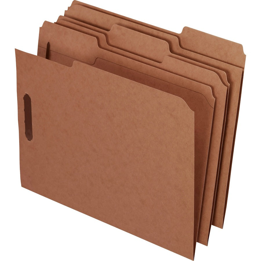 Pendaflex 1/3 Tab Cut Letter Fastener Folder - 8 1/2" x 11" - 2 Fastener - 2" for Folder - 11 pt. - Kraft - Heavyweight, Reinforced Tab - 10% Recycled - 50 / Box