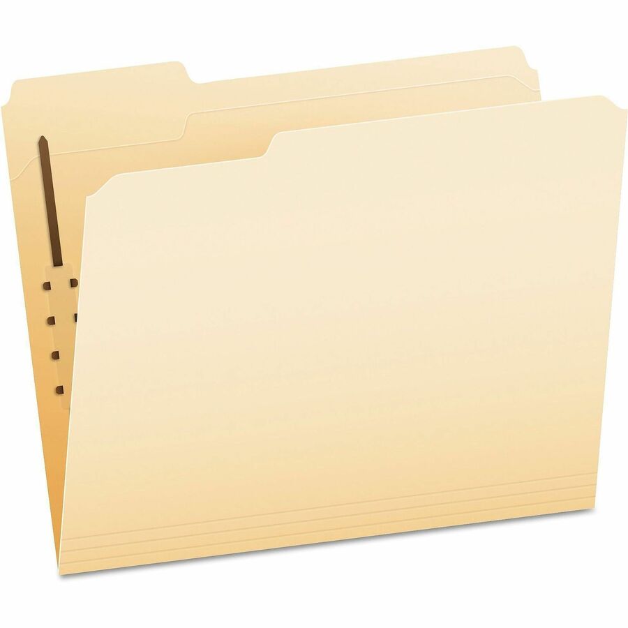Pendaflex 1/3 Tab Cut Letter Top Tab File Folder - 8 1/2" x 11" - 1 Fastener - 2" for Folder - Top Tab Location - Assorted Tab Position - 11 pt. - Manila Paper - Manila - Reinforced Tab, Heavyweight Cover, Embossed, Durable - 50 / Box