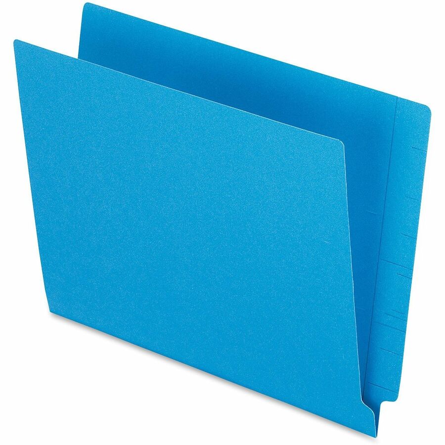 Pendaflex Letter End Tab File Folder - 8 1/2" x 11" - 3/4" Expansion - 11 pt. - 2 Plys - Blue - Heavyweight Cover, Reinforced Tab - 10% Recycled - 100 / Box