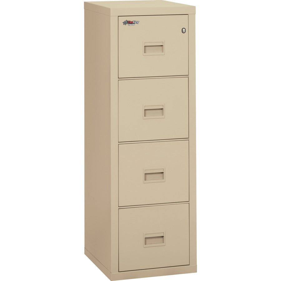 FireKing Insulated Turtle File Cabinet - 4-Drawer - 17.7" Width x 22.1" Depth x 52.8" Height - 4 x Drawer(s) for File - Letter, Legal - Fire Resistant - Parchment - Powder Coated - Steel