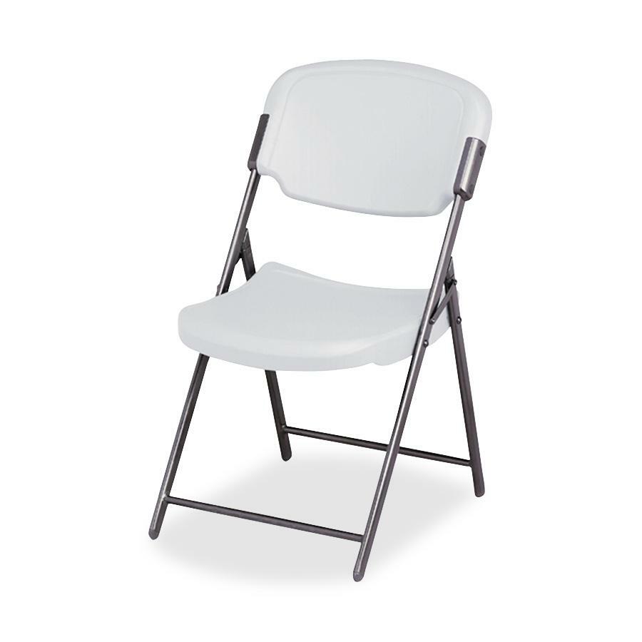 Iceberg Rough 'N Ready Folding Chair - Platinum Seat Color - Polyethylene Seat Material - Steel Frame Material - Platinum - 1 Each