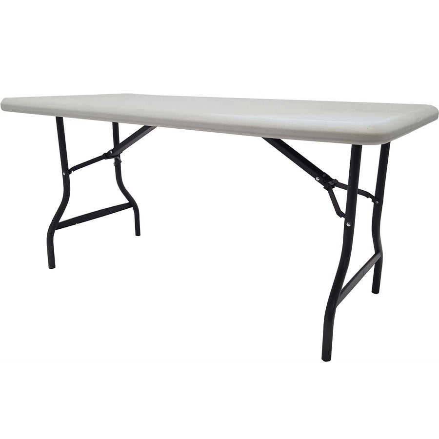 Iceberg IndestrucTable TOO 1200 Series Folding Table - Rectangle Top - 1200 lb Capacity - 30" Table Top Length x 60" Table Top Width x 1" Table Top Thickness - 29" Height - Indoor, Outdoor - Assembly Required - Platinum, Powder Coated - Steel - Polyeth...