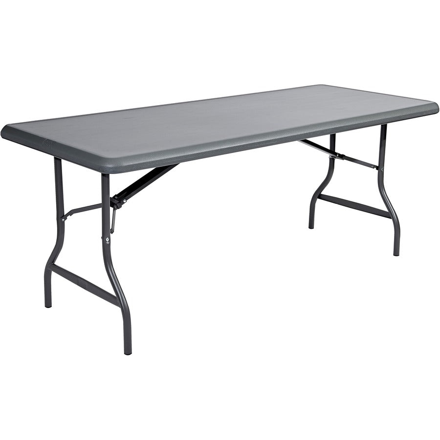 Iceberg IndestrucTable TOO 1200 Series Folding Table - Rectangle Top - Round Leg Base - Contemporary Style - 1200 lb Capacity - 30" Table Top Length x 72" Table Top Width x 1" Table Top Thickness x 1" Table Top Diameter - 29" Height - Indoor, Outdoor...