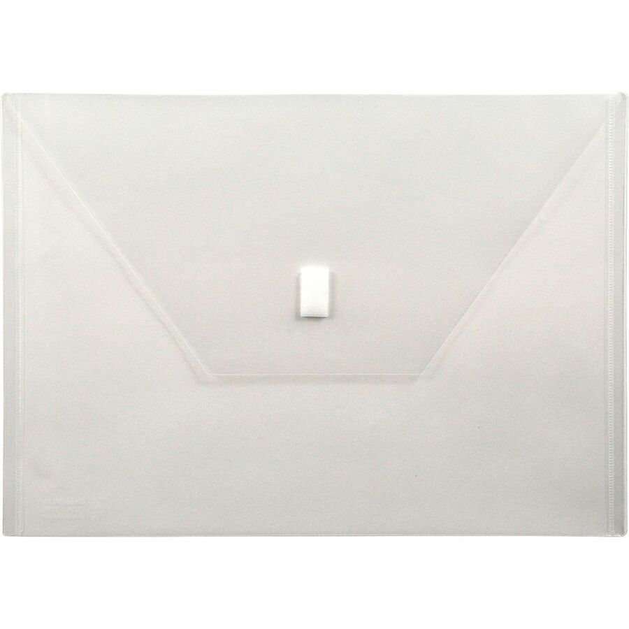 Lion 22080-CR A4 File Pocket - 8 17/64" x 11 11/16" - Poly - Clear - Weather Proof, Hook & Loop Closure - 20% Recycled - 1 Each