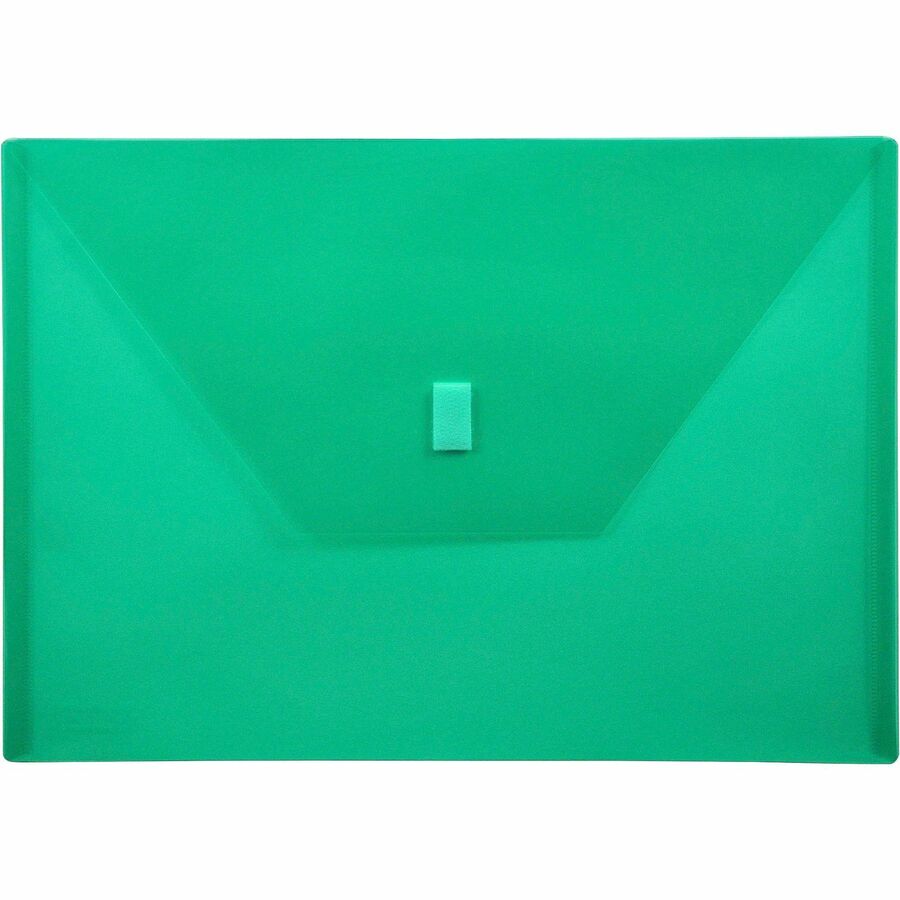 Lion 22080-GR A4 File Pocket - 8 17/64" x 11 11/16" - Poly - Green - Weather Proof, Hook & Loop Closure - 20% Recycled - 1 Each