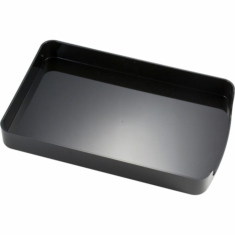 Officemate 2200 Series Front Loading Trays - 2" Height x 10.75" Width x 15.62" Depth - Desktop - Non-skid Base - Black - Plastic - 1 Each