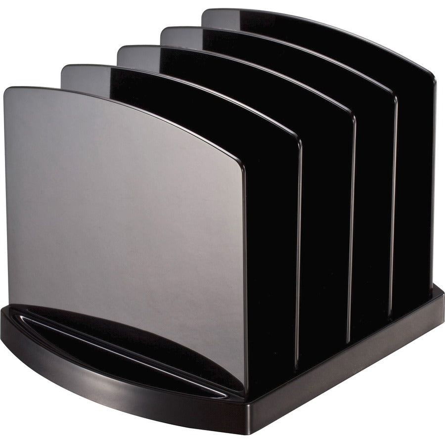 Officemate 2200 Series Standard File Sorter - 4 Compartment(s) - 6.80" Height x 9.38" Width x 8" Depth - Desktop - Non-skid Base - Black - Plastic - 1 Each