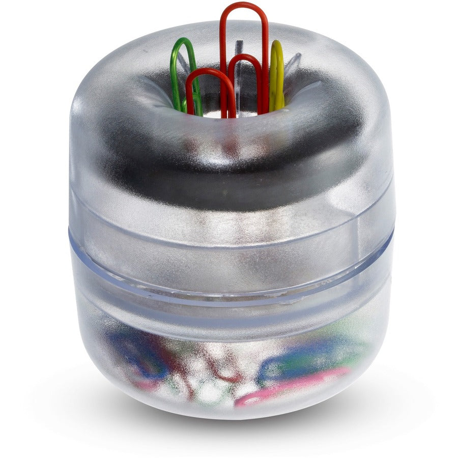Officemate Euro-Style Designer Paper Clip Holder - Clear - 1 Each