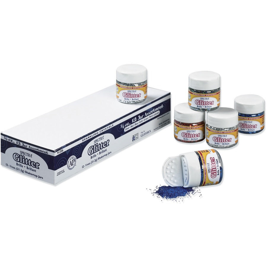 Spectra Glitter Sparkling Crystals - 5 Color(s) - Assorted - 0.75 oz - 1 Set