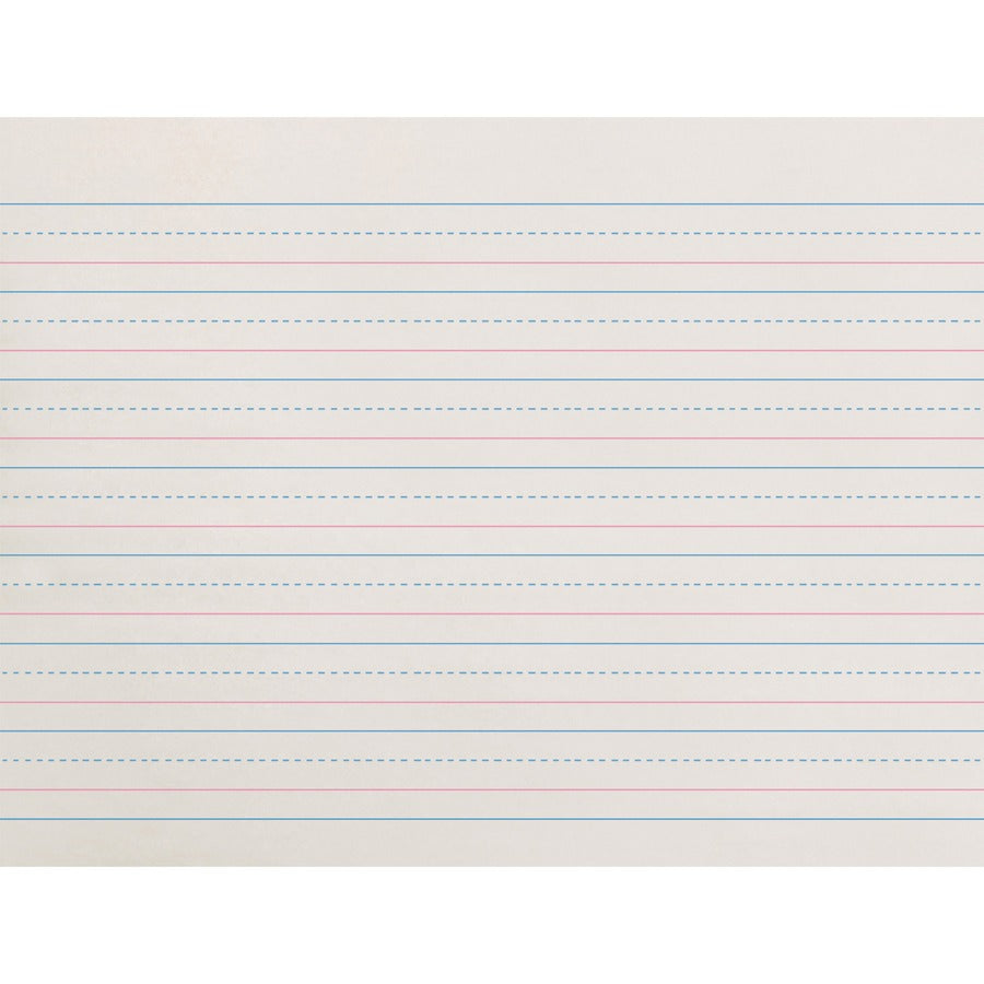 Zaner-Bloser Dotted Midline Newsprint Paper - 500 Sheets - 0.63" Ruled - Unruled Margin - 10 1/2" x 8" Sheet Size - White Paper - 1 Pack