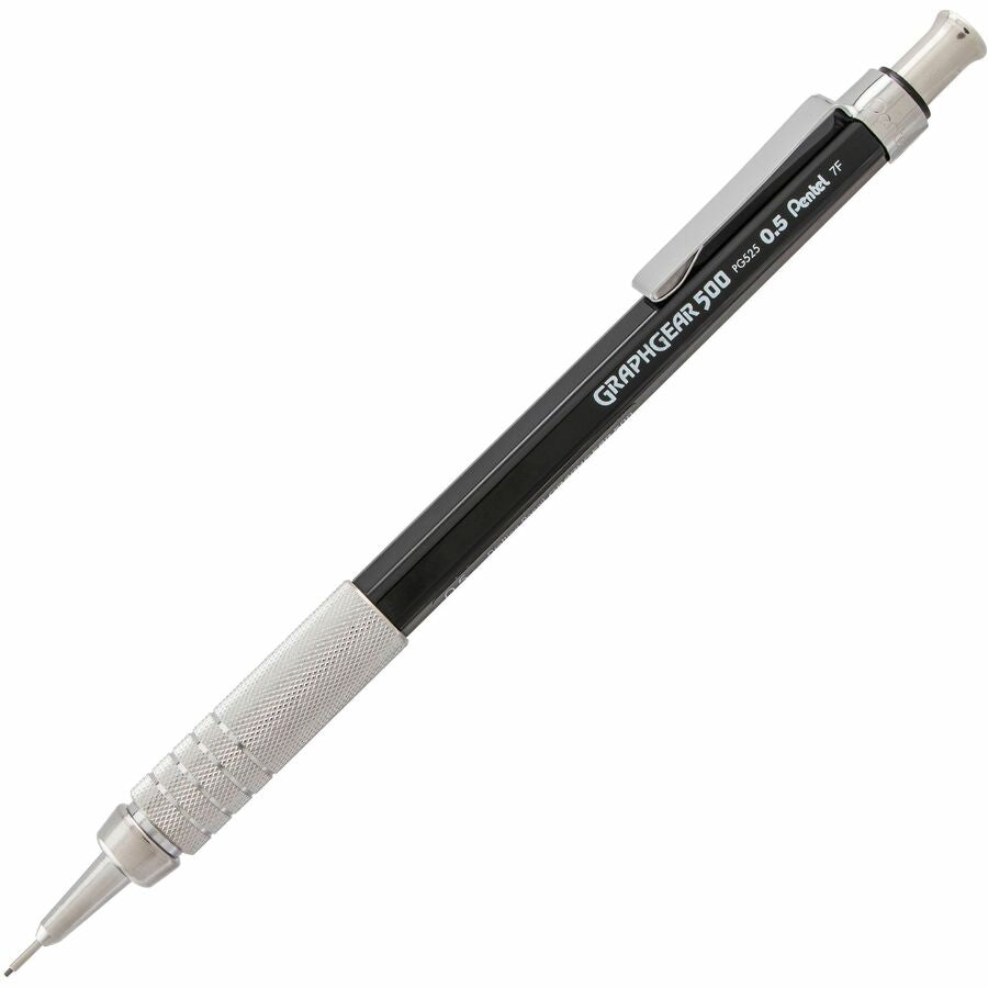 Pentel GraphGear 500 Mechanical Pencil - 0.5 mm Lead - HB - Refillable - Black Barrel - 1 Each