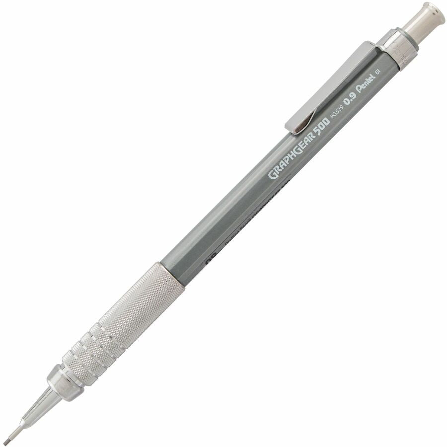 Pentel GraphGear 500 Mechanical Drafting Pencil - 0.9 mm Lead - HB - Refillable - Gray Barrel - 1 Each