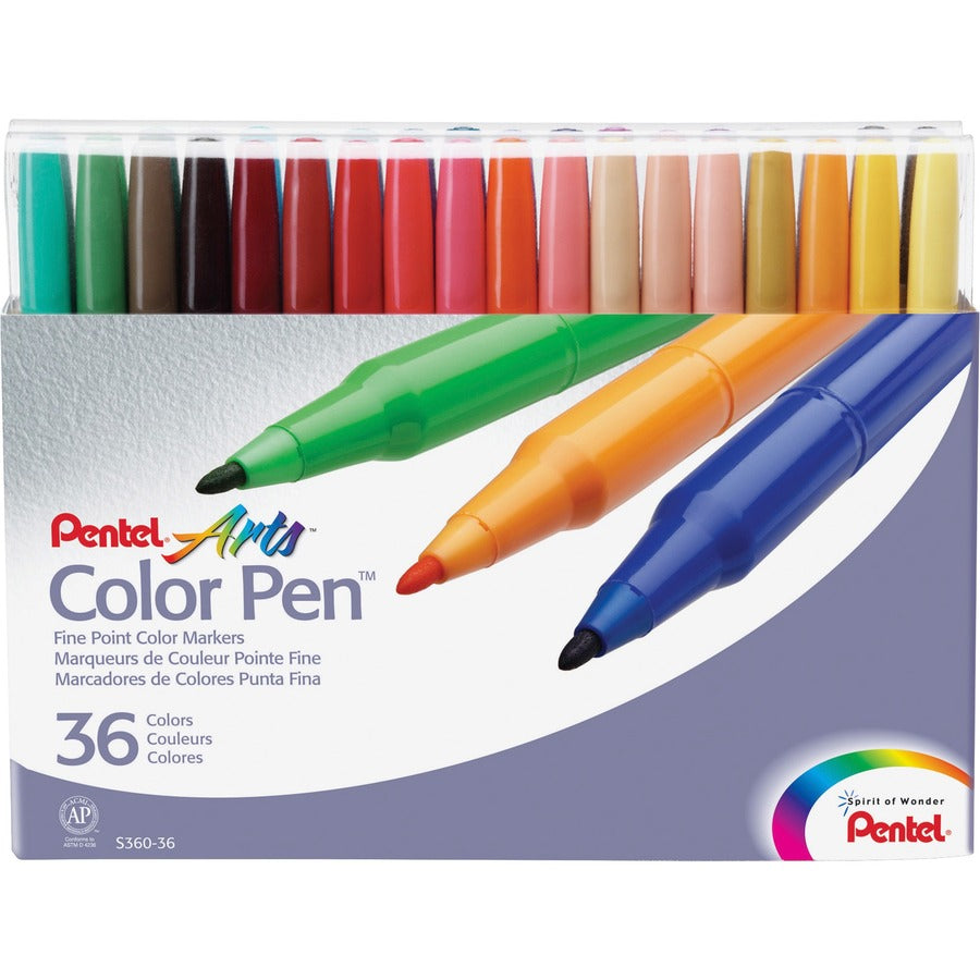 Pentel Markers - Assorted Ink - Water Based - 36 / Set