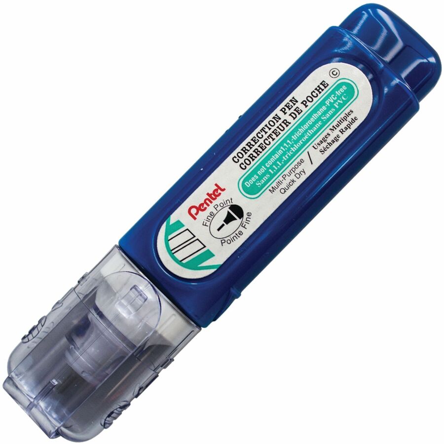 Pentel Presto Jumbo Correction Pen - Metal Tip Applicator - 12 mL - White - Fast-drying, Ozone-safe - 1 Each