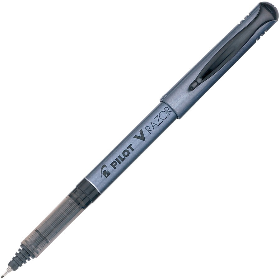 Pilot Marker Pens - Black Ink - Clear Plastic, Gray Barrel - Writing - 12 / Dozen