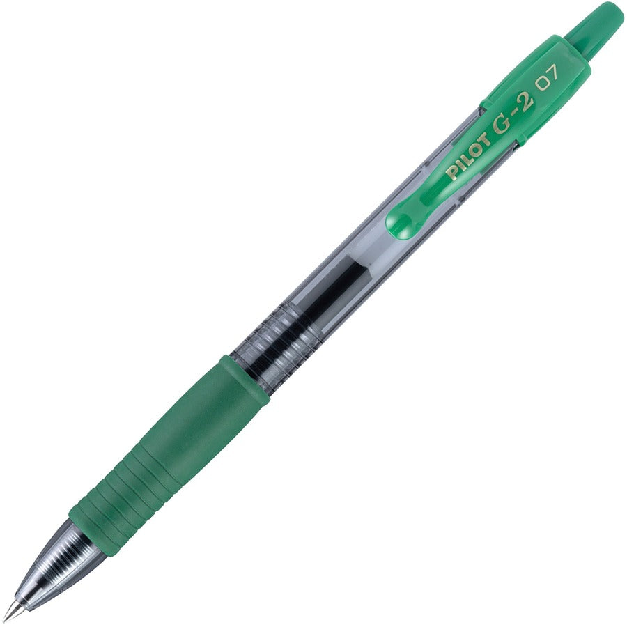 G2 Premium Gel Ink Retractable Pens - Refillable - Retractable - Green Ink - Gel-based - Clear Barrel - 12 / Dozen