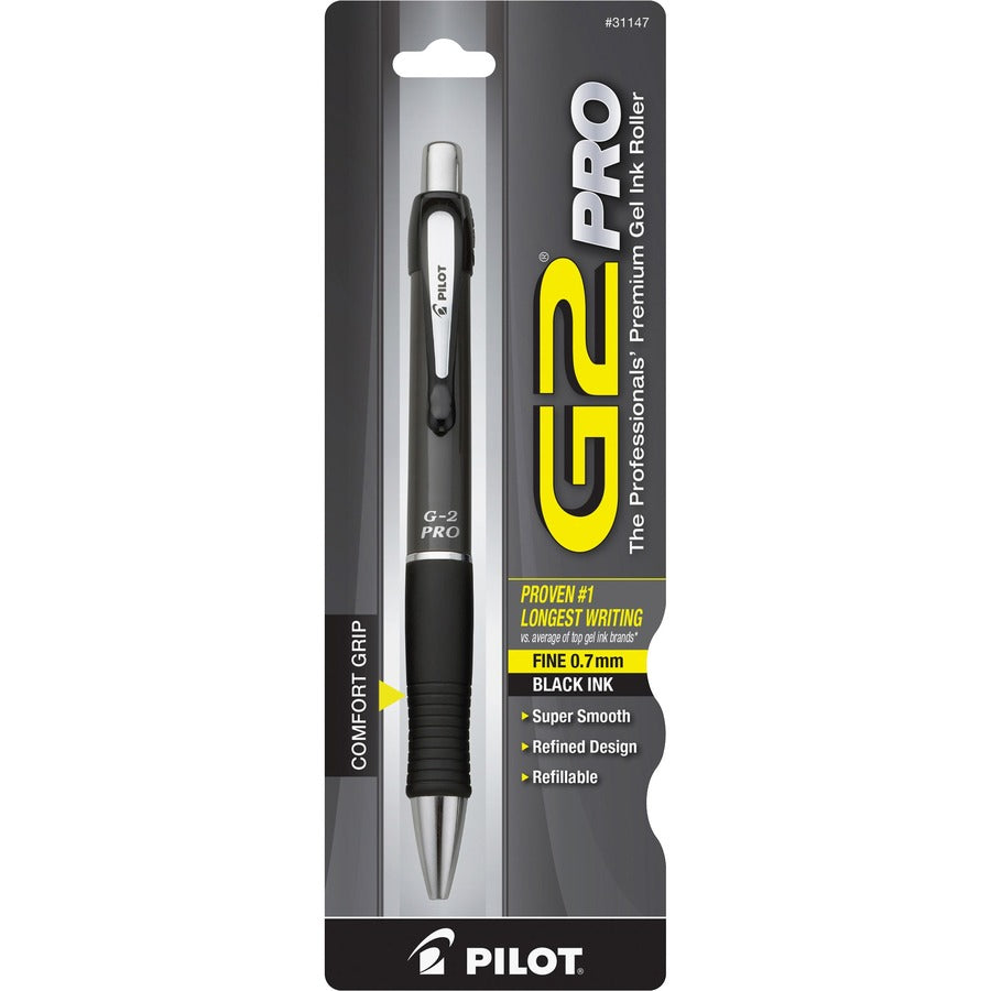 G2 Retractable Gel Pen - Refillable - Retractable - Black Ink - Gel-based - Gray Barrel - 1 Each