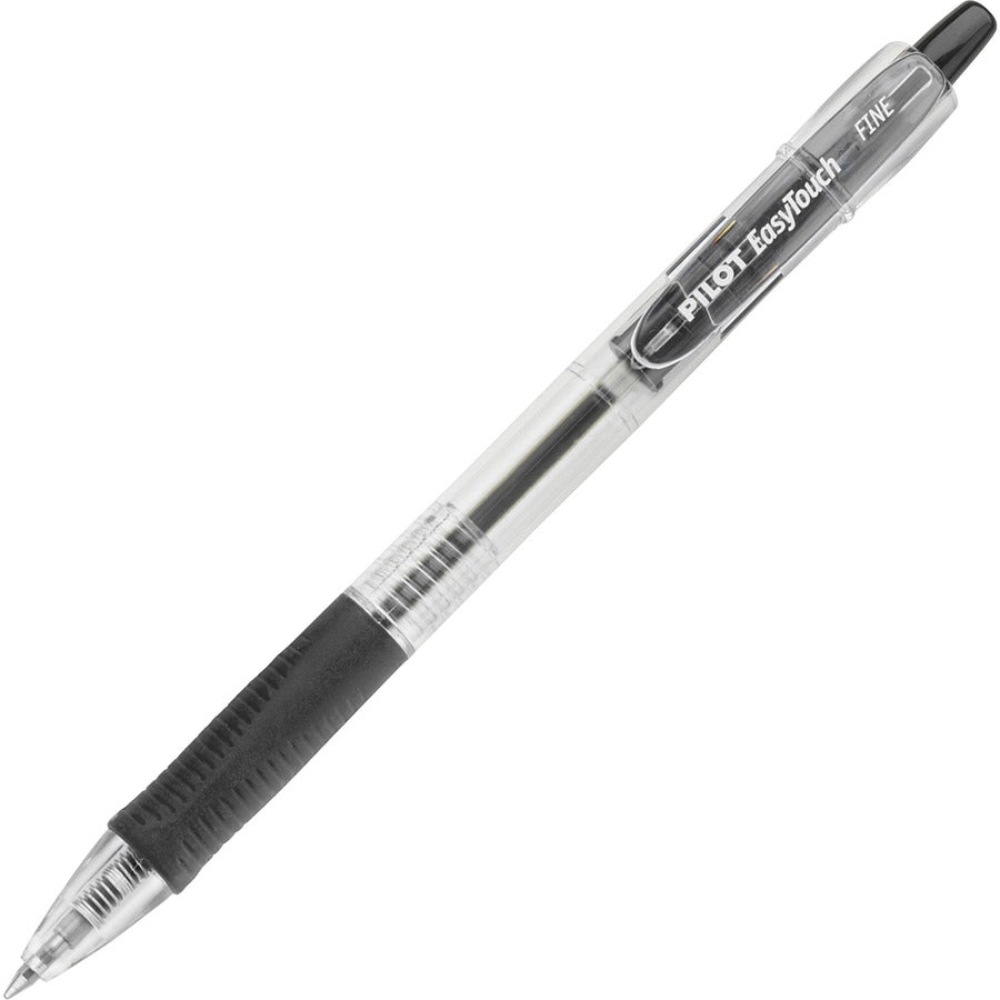 Pilot Retractable Ballpoint Pens - Refillable - Retractable - Black Ink - Clear Barrel - 12 / Dozen