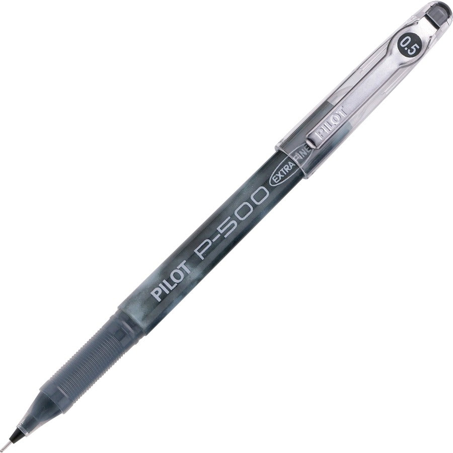 Pilot Precise P-500 Precision Point Extra-Fine Capped Gel Rolling Ball Pens - Black Ink - Gel-based - Black Barrel - 12 / Dozen