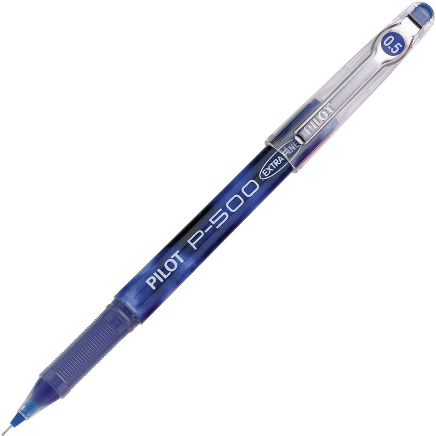 Pilot Precise P-500 Precision Point Extra-Fine Capped Gel Rolling Ball Pens - Blue Ink - Gel-based - Blue Barrel - 12 / Dozen