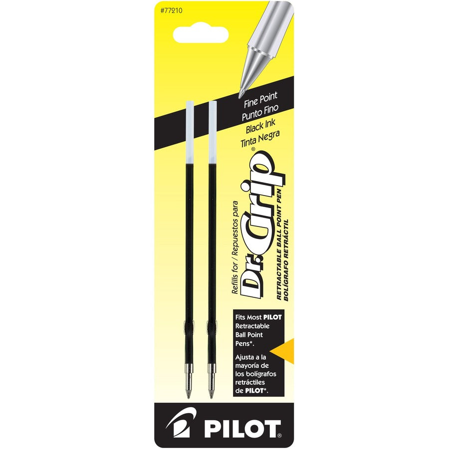 Pilot Retractable Pen Refills - 0.70 mm , Fine Point - Black Ink - 2 / Pack