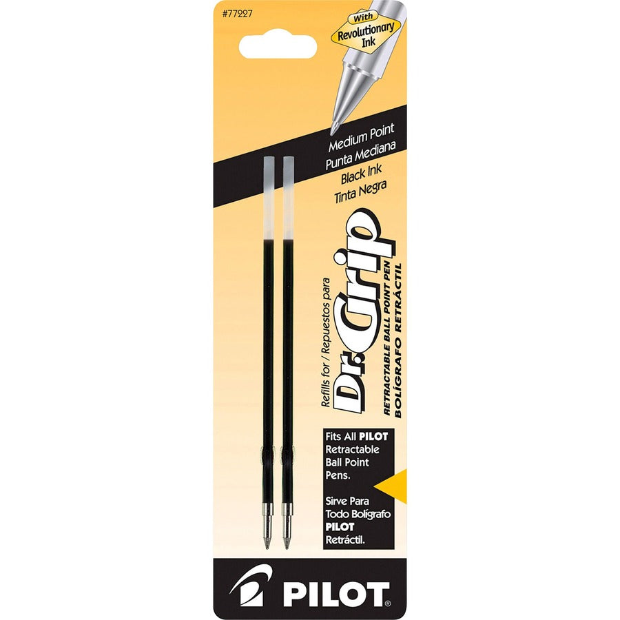 Pilot Retractable Pen Refills - 1 mm , Medium Point - Black Ink - 2 / Pack