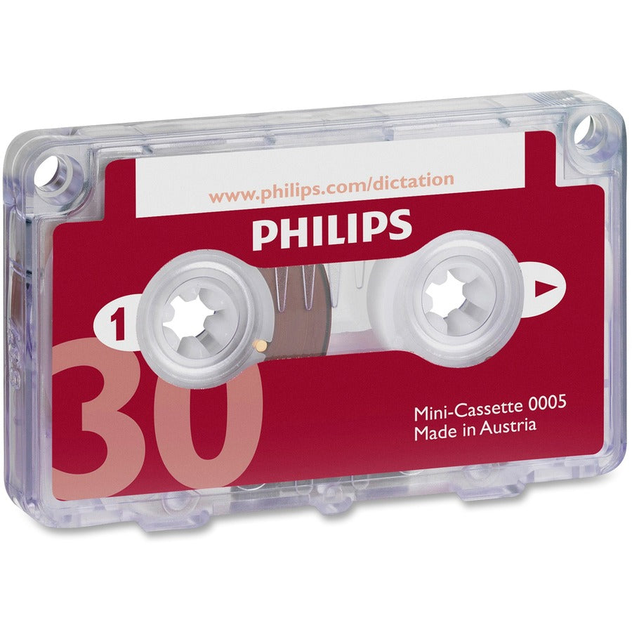 Philips Speech Mini Dictation Cassette - 30 Minute - 10 / Box