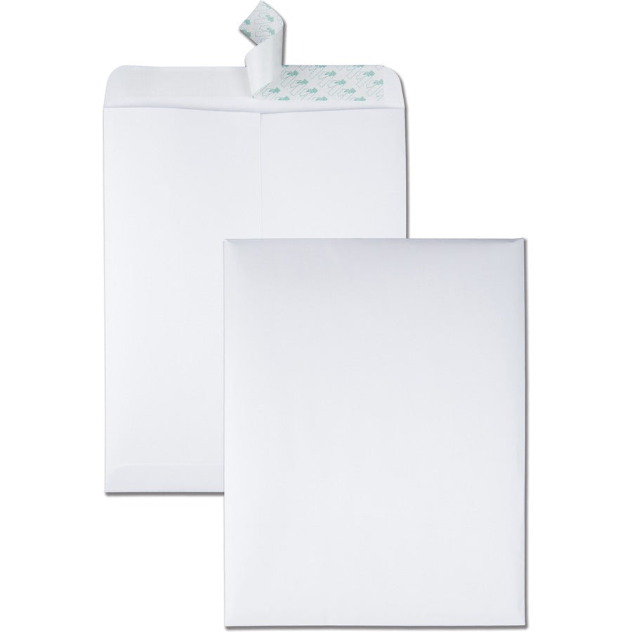 Quality Park 10 x 13 Catalog Envelopes with Redi-Strip®, Closure - Catalog - #13 1/2 - 10" Width x 13" Length - 28 lb - Peel & Seal - White - Wove - 100 / Box