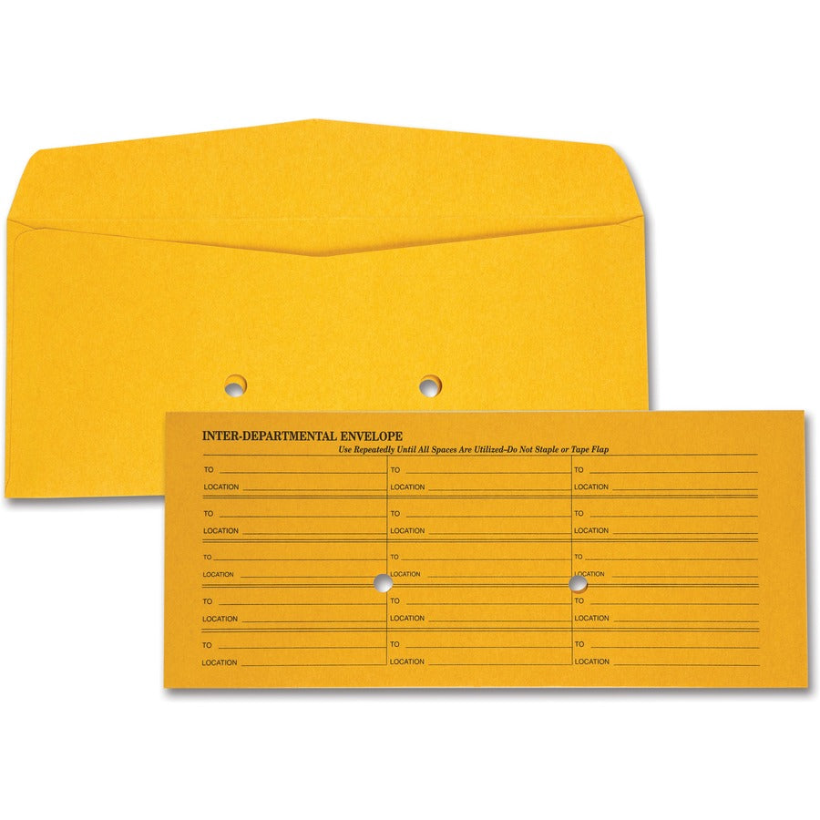 Quality Park Preprinted Inter-department Envelopes - Multipurpose - 10 3/8" Width x 4 1/2" Length - Flap - Kraft - Kraft - 500 / Box