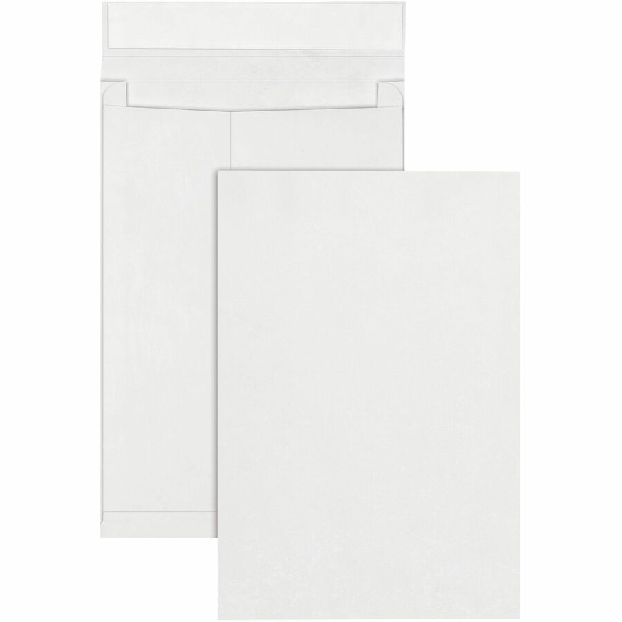 Survivor®, 12 x 16 x 2 DuPont Tyvek Expansion Mailers with Self-Seal Closure - Expansion - 12" Width x 16" Length - 2" Gusset - 14 lb - Peel & Seal - White - Tyvek - 25 / Box