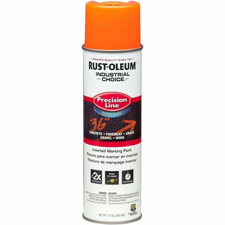 Industrial Choice White M1800 Marking Paint Spray - Aerosol - Fluorescent Orange - 1.06 lb - 1 Each