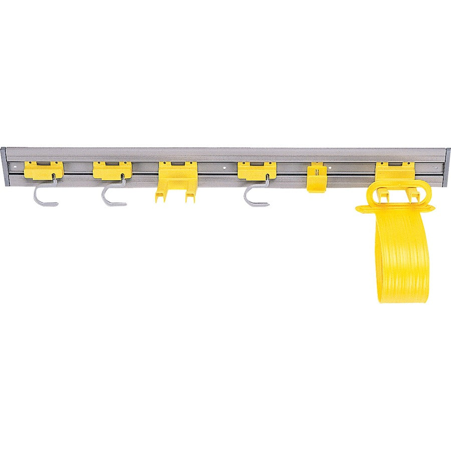 Rubbermaid Commercial Closet Organizer / Tool Holder - 34" Length - Double Hook - Gray - 1 Each