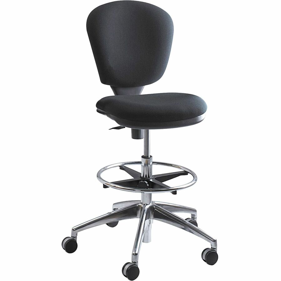 Safco Metro Extended Height Chair - Black Seat Color - Acrylic Seat Material - 5-star Base - 1 Each
