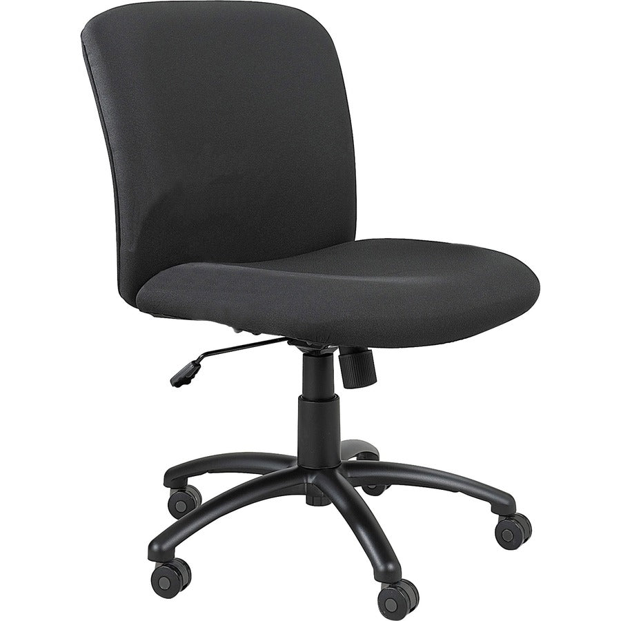 Safco Big & Tall Executive Mid-Back Chair - Black Seat Color - Foam, Polyester Seat Material - Black Frame Color - 5-star Base - Black - 1 Each