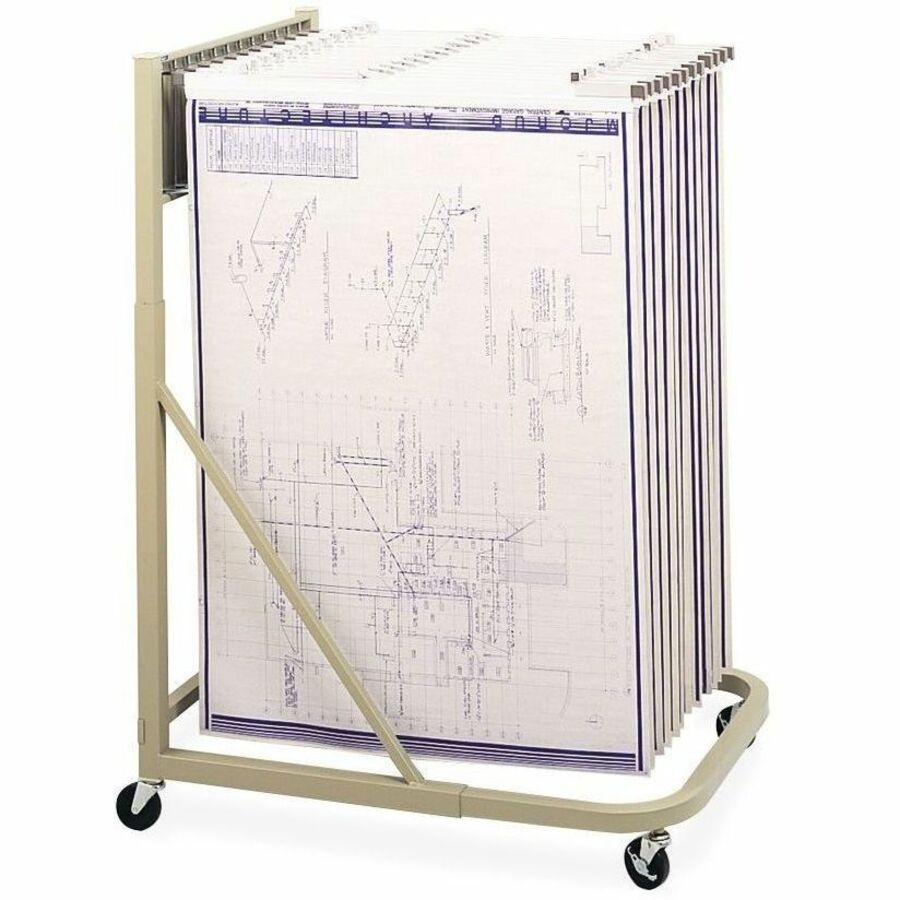 Safco 5026 Mobile Cart - 240 lb Load Capacity - Steel - 27" Width x 37.50" Depth x 61.63" Height - Sand - 1 Each