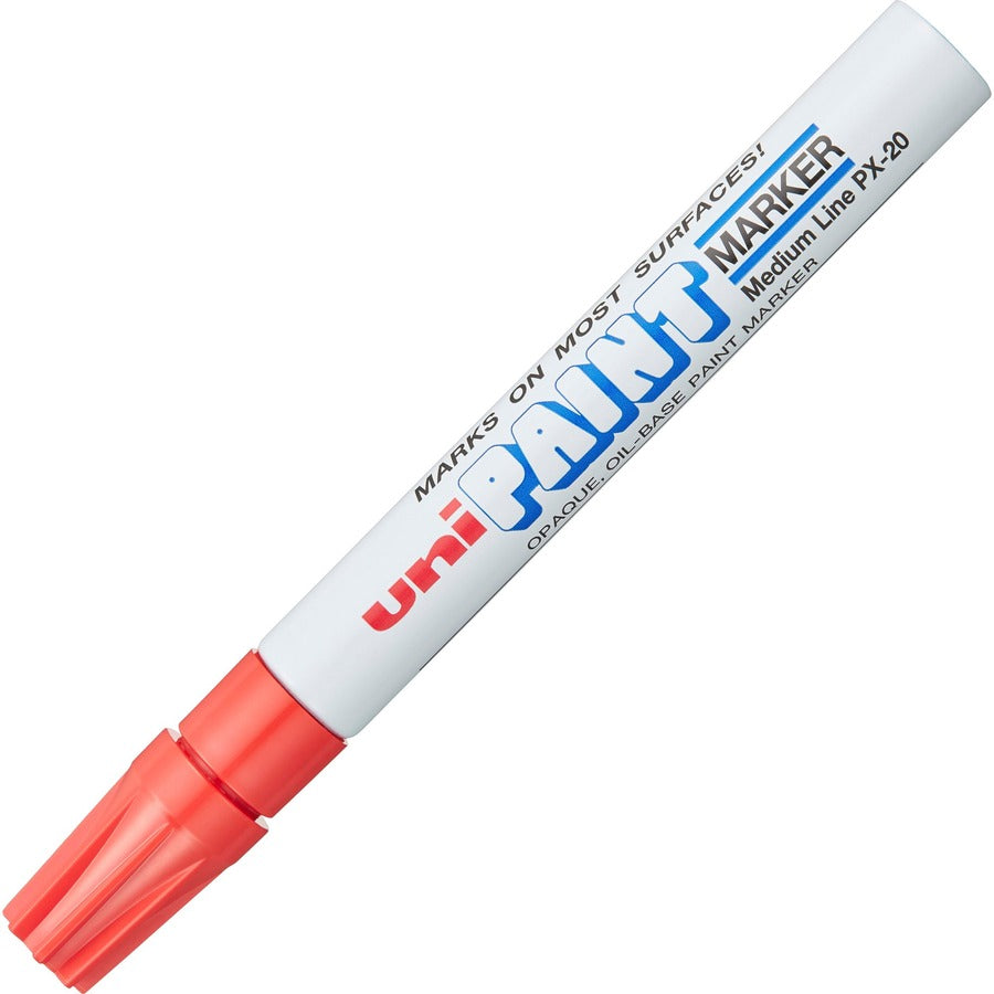 uniball™, uni-Paint PX-20 Oil-Based Paint Marker - Red Ink - Oil Based - White Barrel - 1 Each