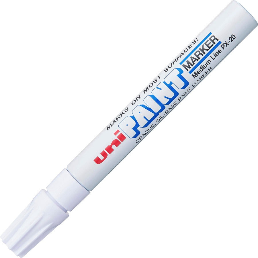 uniball™, uni-Paint PX-20 Oil-Based Paint Marker - White Ink - Oil Based - White Barrel - 1 Each