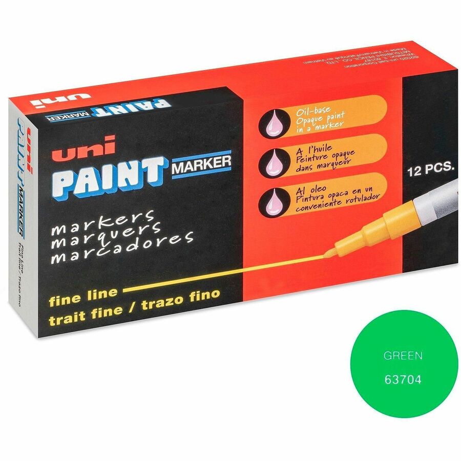 uniball™, uni-Paint PX-21 Oil-Based Paint Marker - Green Ink - Oil Based - 1 Each