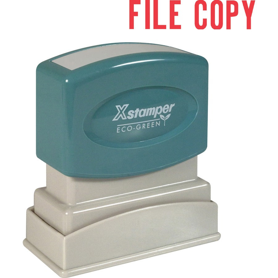 Xstamper FILE COPY Title Stamp - Message Stamp - FILE COPY - 0.50" Impression Width x 1.63" Impression Length - 100000 Impression(s) - Red - 1 Each