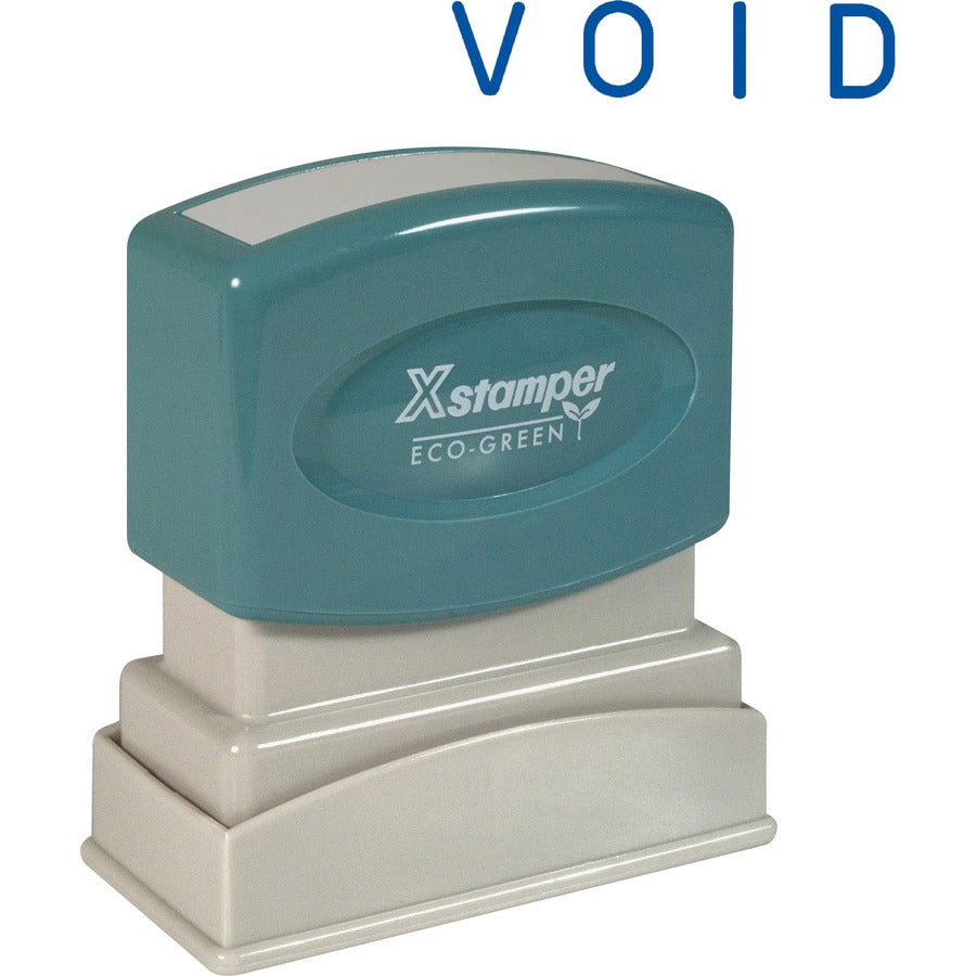 Xstamper VOID Title Stamp - Message Stamp - VOID - 0.50" Impression Width x 1.63" Impression Length - 100000 Impression(s) - Blue - 1 Each