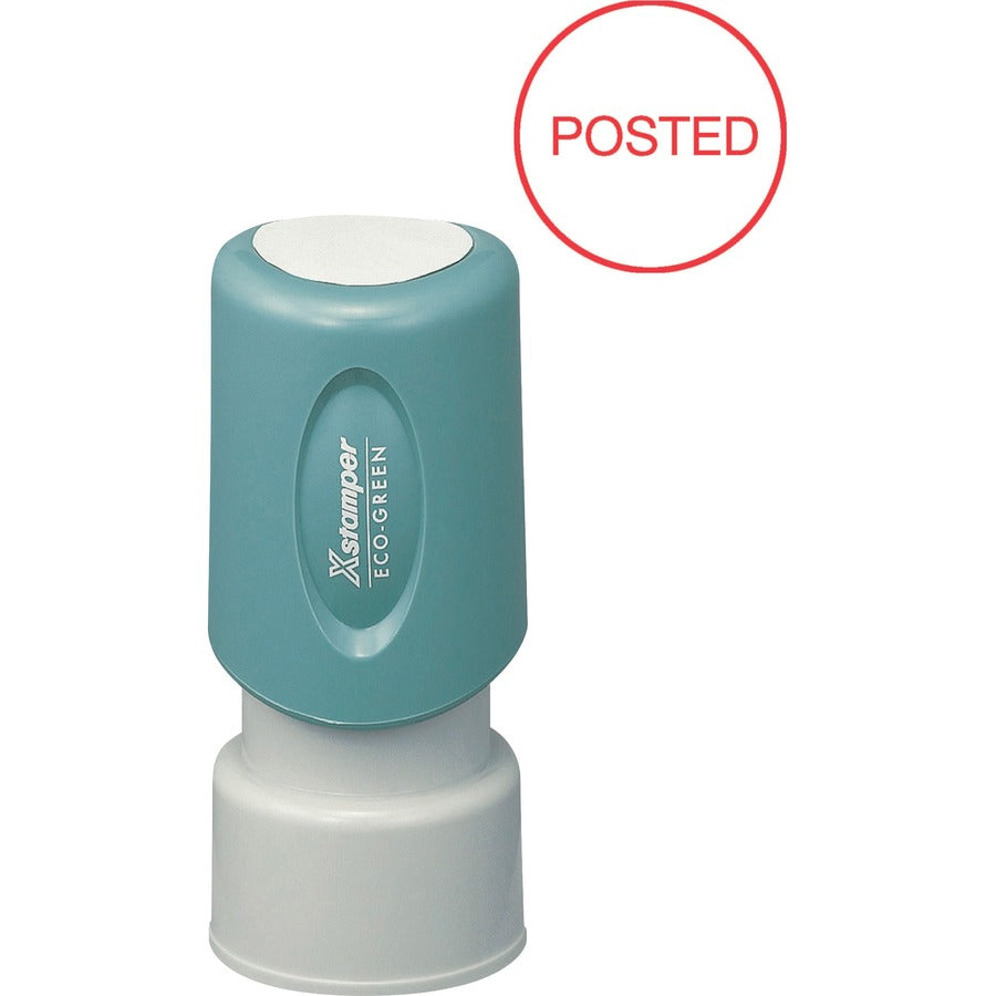 Xstamper Pre-Inked POSTED Stamp - Message Stamp - POSTED - 0.63" Impression Diameter - Red - 1 Each
