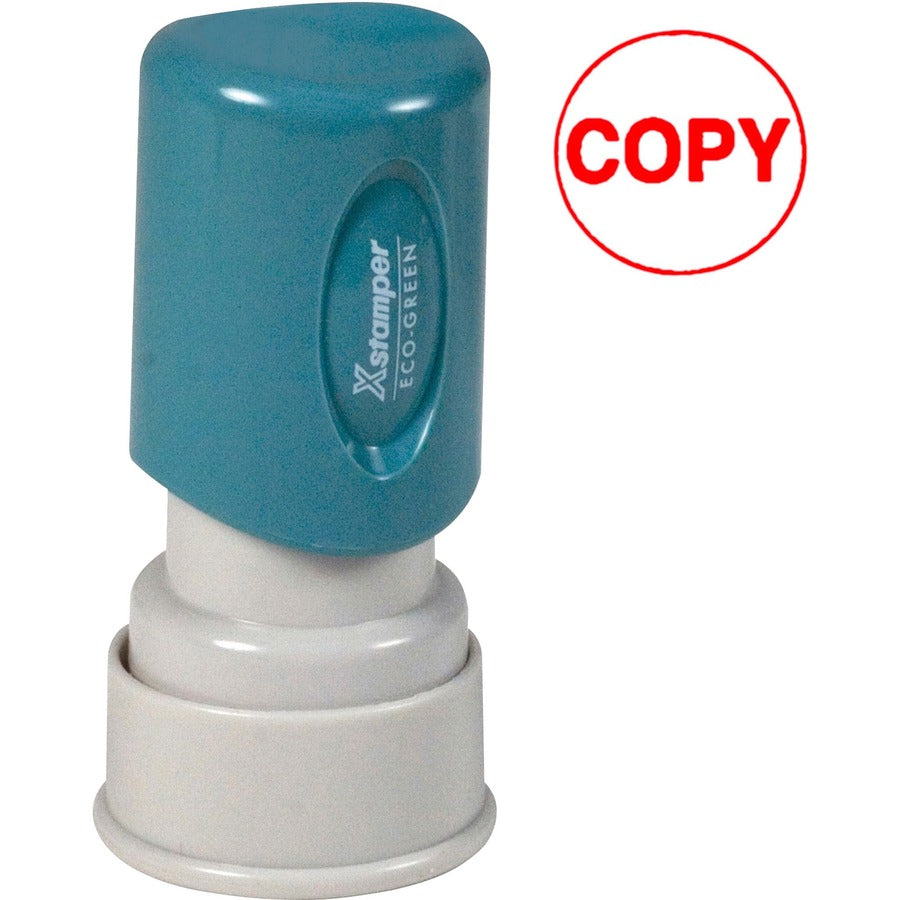 Xstamper Pre-Inked COPY Stamp - Message Stamp - COPY - 0.63" Impression Diameter - Red - Recycled - 1 Each
