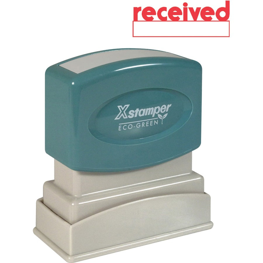 Xstamper RECEIVED Window Title Stamp - Message Stamp - RECEIVED - 0.50" Impression Width x 1.63" Impression Length - 100000 Impression(s) - Red - 1 Each