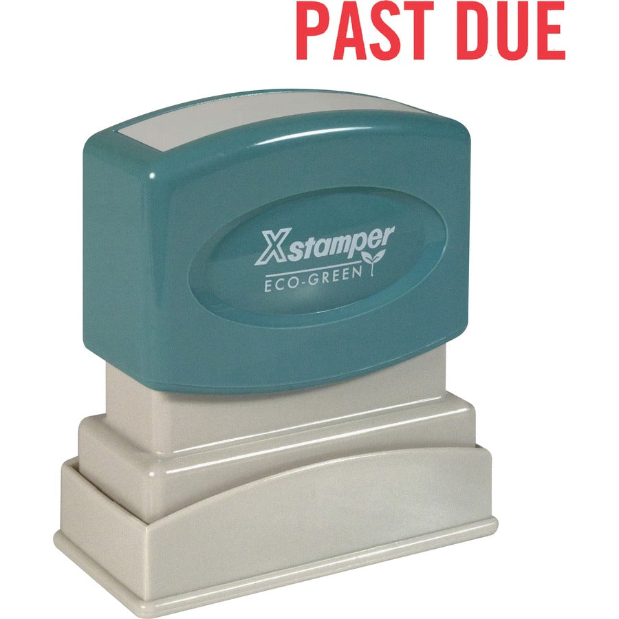 Xstamper PAST DUE Title Stamp - Message Stamp - PAST DUE - 0.50" Impression Width x 1.62" Impression Length - 100000 Impression(s) - Red - 1 Each