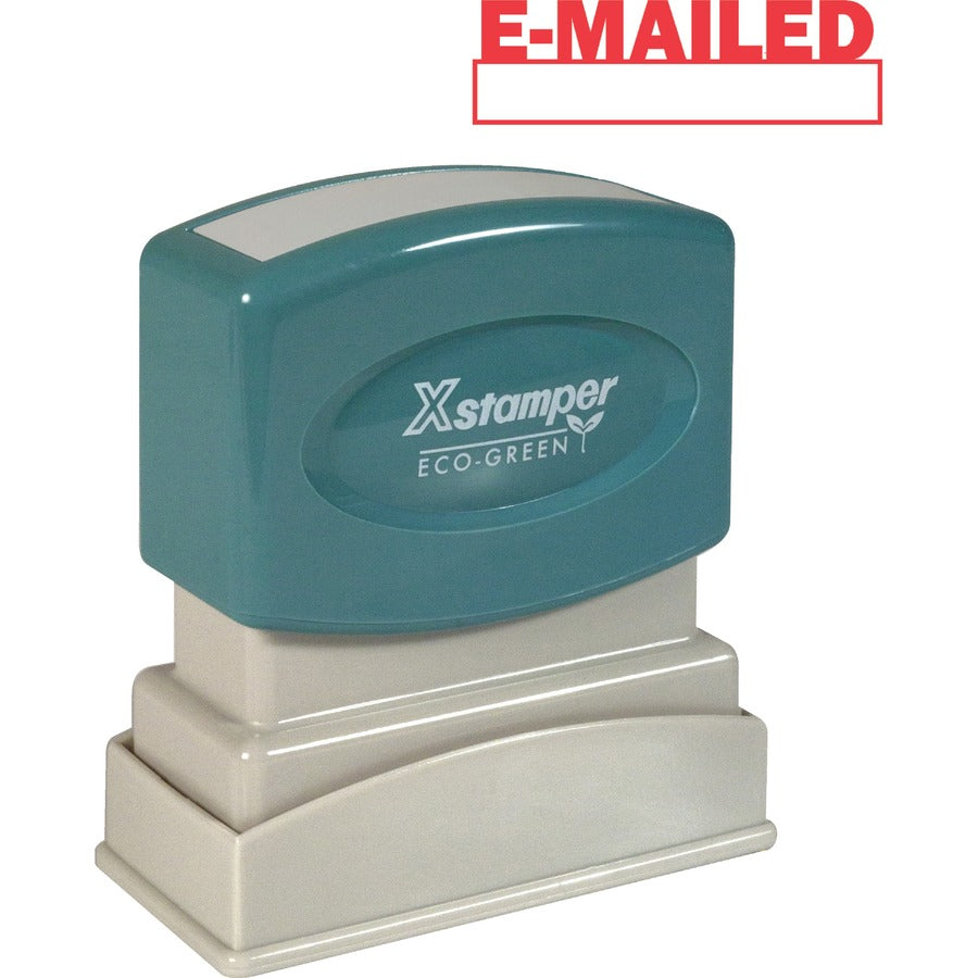 Xstamper E-MAILED Window Title Stamp - Message Stamp - E-MAILED - 0.50" Impression Width x 1.62" Impression Length - 100000 Impression(s) - Red - 1 Each