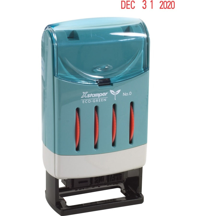 Xstamper VersaDater Small Type Date Stamp - Message/Date Stamp - FAXED, PAID, RECEIVED - 0.87" Impression Width x 0.12" Impression Length - Red - 1 Each
