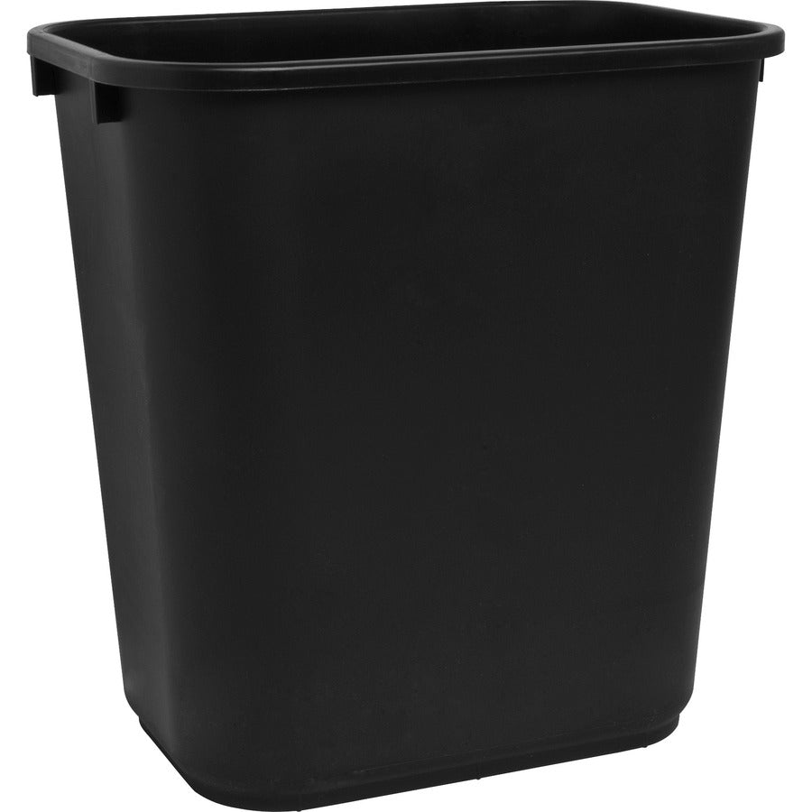Sparco Rectangular Wastebasket - 7 gal Capacity - Rectangular - 15" Height x 14.5" Width x 10.5" Depth - Polyethylene - Black - 1 Each