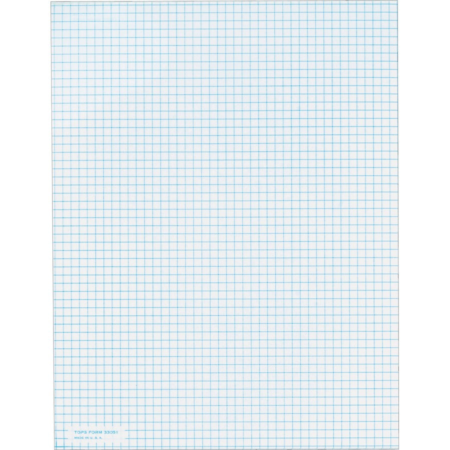 TOPS Graph Pad - 50 Sheets - Both Side Ruling Surface - 20 lb Basis Weight - Letter - 8 1/2" x 11" Sheet Size - White Paper - 1 Pad